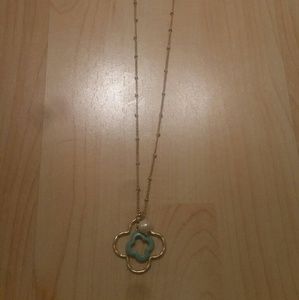 Gold & Turquoise Quatrefoil Necklace